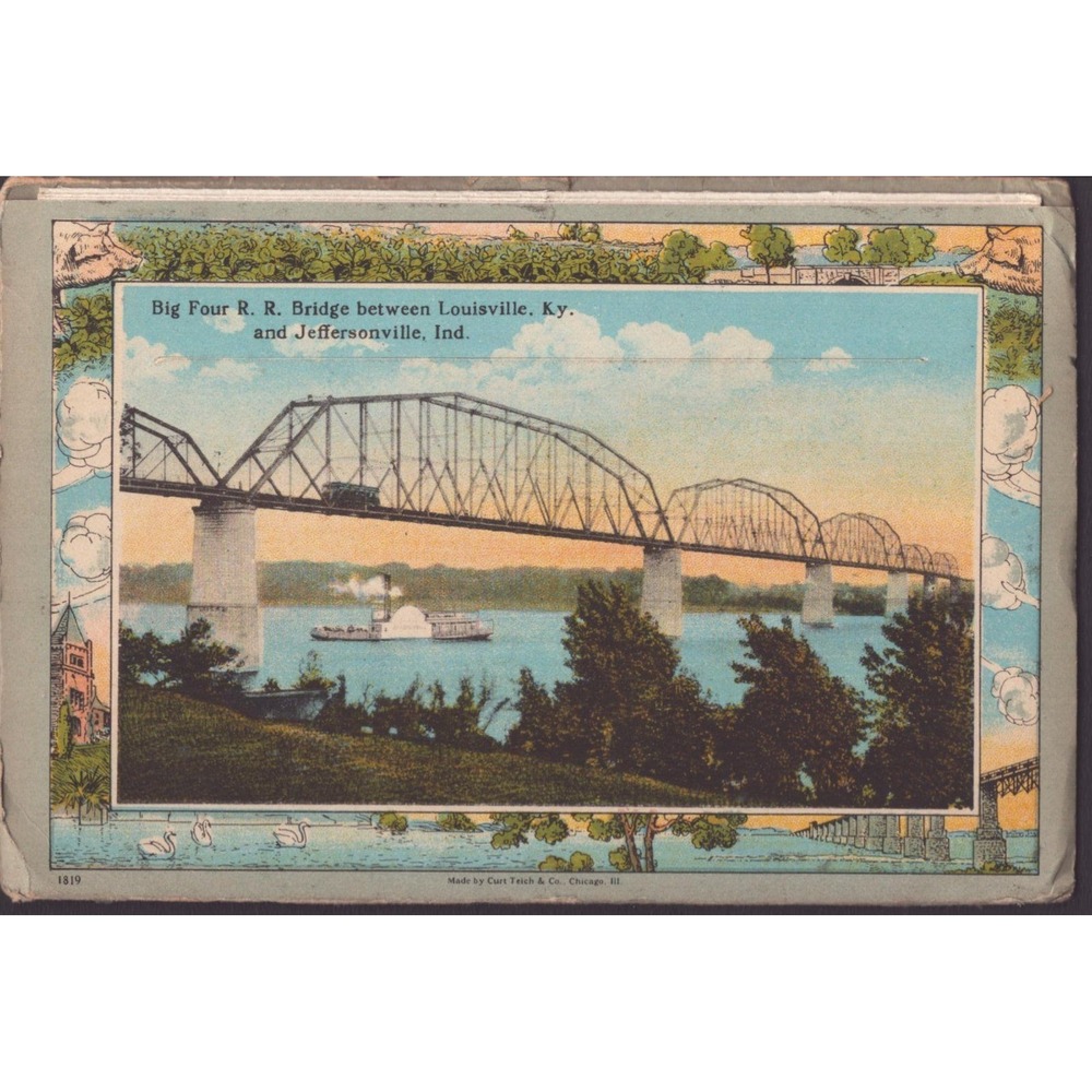 Louisville Kentucky KY Souvenir Folder Postcard State Fair 4th St Kyle Co Posted - Picture 2 of 2